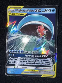 Pokemon Magikarp & Wailord GX Promo Holo TAG TEAM SM166 Sm Card - Image 2