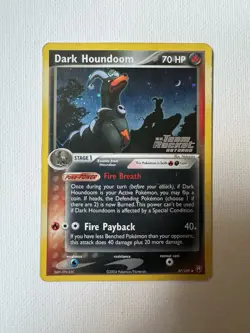Dark Houndoom Reverse Holo Stamped Card 37/109 Vintage Pokemon TCG Team Rocket - Image 1