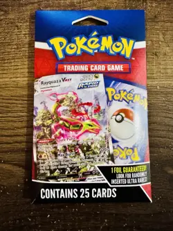 NEW Pokemon Trading Card Game Rapid Strike Rayquaza VMAX 25-Pack w/Foil & Rares - Image 1