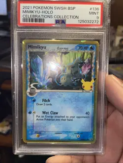 Mimikyu Delta Species Holo SWSH136 Sword & Shield Promo Card PSA 9 - Image 1