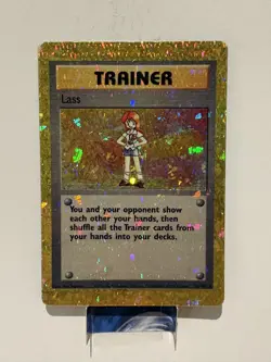 Trainer Lass Base Set HOLO Prism Vintage Pokemon Vending Golden Sticker Card 90s - Image 1
