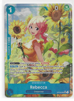 ONE PIECE CARD GAME REBECCA OP15-053 ADVENTURE ON KAMI'S ISLAND ALT ART - Image 1