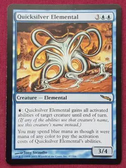 Magic The Gathering MIRRODIN QUICKSILVER ELEMENTAL blue card MTG - Image 1
