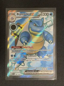 Blastoise ex 184/165 Pokemon English 151 Full Art Ultra Rare Card NM - Image 1