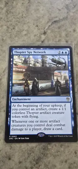 Thopter Spy Network Commander: Aetherdrift Regular Rare Enchantment MTG NM - Image 1