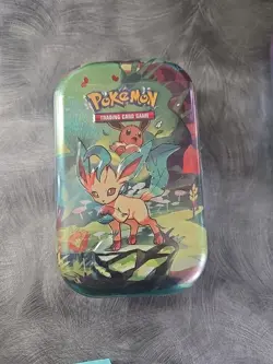 Pokemon Scarlet & Violet Prismatic Evolutions Sealed Mini Tins Flareon & Leafeon - Image 4