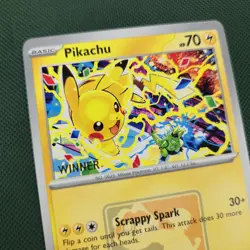 WINNER NM Pikachu 225 Stamped Promo 2025 World Championships Play Pokemon Card - Image 4