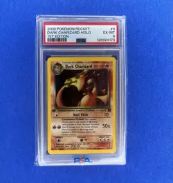 2000 POKEMON ROCKET 1ST ED #4 DARK CHARIZARD-HOLO PSA 6 - Image 1