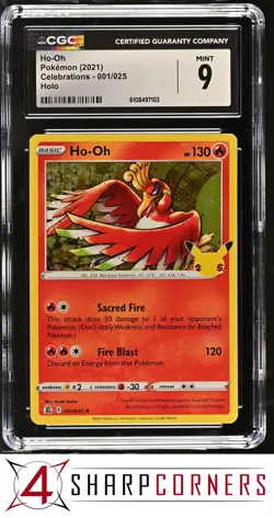 2021 POKEMON CELEBRATIONS #001 HO-OH HOLO CGC 9 - Image 1