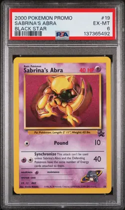2000 POKEMON PROMO BLACK STAR #19 SABRINA'S ABRA PSA 6 - Image 1