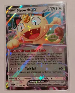 Pokemon TCG Meowth EX POR 062/088 Full Art EX Holo Basic Cat English 170 HP - Image 1