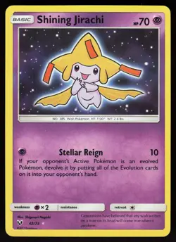 Shining Jirachi 42/73 Rare Shining Shining Legends Pokemon Holo Near Mint - Image 1