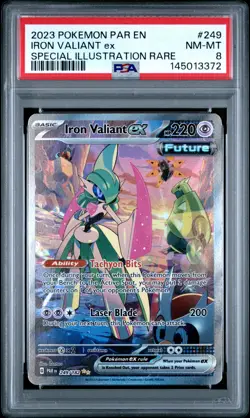 Iron Valiant EX 249/182 Special Illustration Rare Pokemon PSA 8 *372 - Image 1