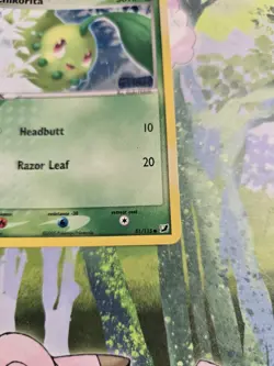 NM- Chikorita 51/115 Reverse Holo EX Unseen Forces Stamped Pokemon Card - Image 2