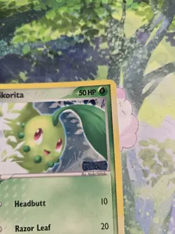 NM- Chikorita 51/115 Reverse Holo EX Unseen Forces Stamped Pokemon Card - Image 5