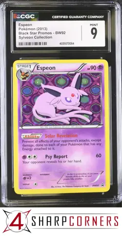 2013 POKEMON BLACK STAR PROMOS SYLVEON COLLECTION #BW92 ESPEON CGC 9 - Image 1