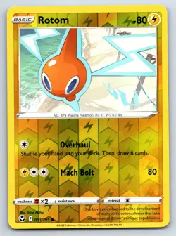 Pokemon Common Rotom SWSH12: Silver Tempest (SWSH12) Reverse Holo 053/195 NM - Image 1