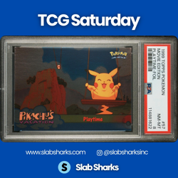 1999 TOPPS POKEMON THE FIRST MOVIE #57 PLAYTIME FOIL BLUE LOGO PSA 8 - Image 1