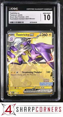 2025 POKEMON PROMOS ILLUSTRATION CONTEST 2024 WINNER #215 TOXTRICITY EX CGC 10 - Image 1
