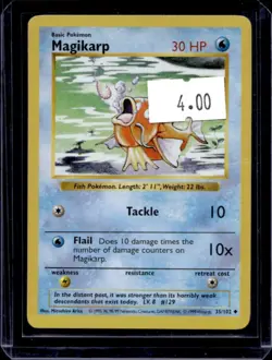 1999 Pokemon Shadowless Magikarp #35/102 - Image 1