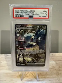 2026 POKEMON ASC SPECIAL ILLUSTRATION RARE #289 STEVEN'S METAGROSS EX PSA 10 - Image 1