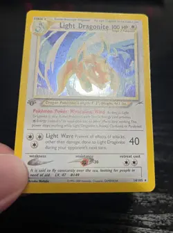 1st Edition 2002 Pokemon Neo Destiny Light Dragonite Holo 14/105 - PLEASE READ! - Image 2