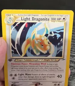 1st Edition 2002 Pokemon Neo Destiny Light Dragonite Holo 14/105 - PLEASE READ! - Image 3