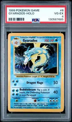 1999 POKEMON BASE SET UNLIMITED #6 GYARADOS-HOLO PSA 4 - Image 1