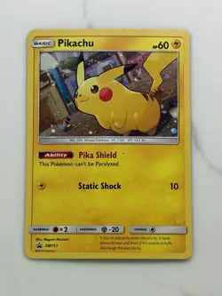 PIKACHU Pokemon SM157 Holo 2018 Sun & Moon Black Star Promo LP - Image 1