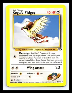 💥Koga's Pidgey Gym Challenge 2000 Non Holo Pokemon # 49/132 Vintage - Image 1