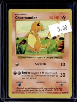 1999 Pokemon Shadowless Charmander #46/102 - Image 1