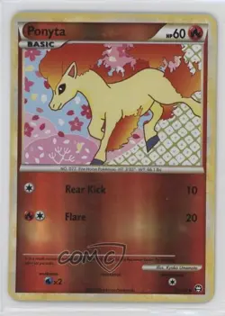 Ponyta Reverse Foil Pokemon HeartGold & SoulSilver Triumphant #72 2010 - Image 1
