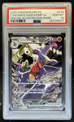 2025 Pokemon Destined Rivals Cynthia's Garchomp ex #232/182 PSA 10 GEM MINT - Image 1