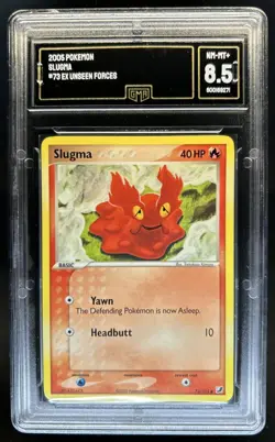 2005 Pokemon EX Unseen Forces Slugma #73/115 GMA 8.5 - Image 1