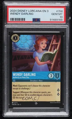 2023 Disney Lorcana - Into The Inklands 3 Wendy Darling #158 PSA 10 - Image 1