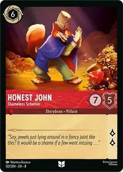 Disney Lorcana TCG - Reign of Jafar Honest John - Shameless Schemer 122/204 FOIL - Image 1