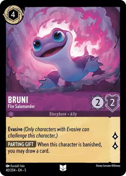 Disney Lorcana TCG - Shimmering Skies - Bruni - Fire Salamander - 40/204 FOIL - Image 1