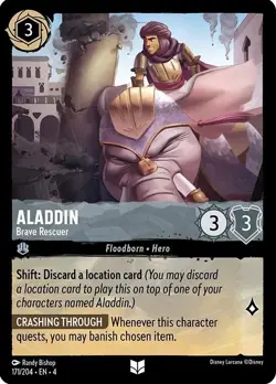 Disney Lorcana TCG - Ursula’s Return - Aladdin - Brave Rescuer - 171/204 FOIL - Image 1