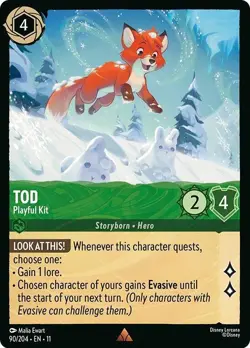 DISNEY LORCANA TCG - Winterspell - Tod Playful Kit Rare 90/204 FOIL - Image 1