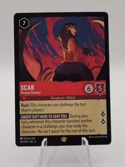 EN2 Disney Lorcana SCAR Legendary Vicious Cheater #125 Rise of the Floodborn - Image 1