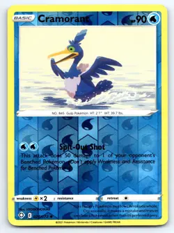 Pokemon Cramorant Shining Fates SHF Reverse Holo 028/072 LP TCG - Image 1