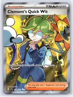 Pokemon TCG - SV08: Surging Sparks - Clemont's Quick Wit Ultra Rare Holo 229/191 - Image 1