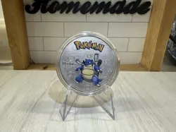 Pokemon Blastoise Collectible Coin Silver Metal Medallion Pokemon TCG - Image 1