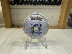 Pokemon Blastoise Collectible Coin Silver Metal Medallion Pokemon TCG - Image 2