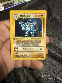 Pokemon TCG Machamp Holo Rare 1st Edition Base Set 8/102 - Image 1