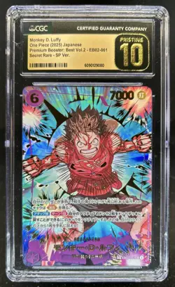 2025 One Piece Japanese Monkey D. Luffy Premium Secret Rare SP #EB02-061 CGC 10 - Image 1