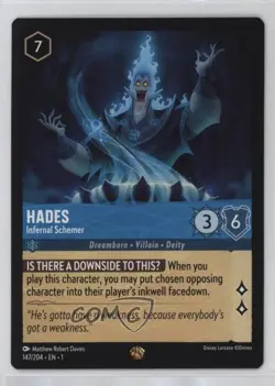 2023 Disney Lorcana - The First Chapter 1 Legendary Hades Infernal Schemer #147 - Image 1