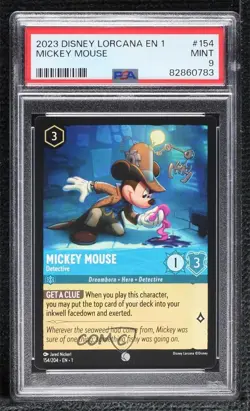 2023 Disney Lorcana - The First Chapter 1 Mickey Mouse Detective #154 PSA 9 MINT - Image 1