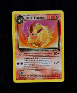 Dark Flareon 35/82 Team Rocket Regular Pokemon Card 2000 - Image 1