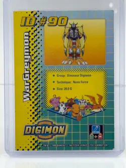 2001 Bandai Digimon TCG ID#90 WarGreymon Holo Card DP460 NM/LP - Image 2